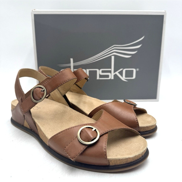 Dansko CANDACE BURNISHED NAPPA Women's NEW Sandal Tan EU Size 40 - Picture 1 of 11